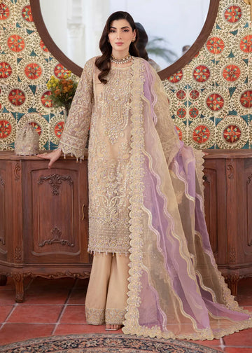 ude Pakistani straight shirt dress with sequin and beadwork, paired with flared pants and laser-cut dupatta – ideal for wedding guests abroad.