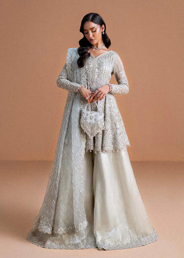 Mahira luxury moonlit silver Pakistani formal wear by Kanwal Malik