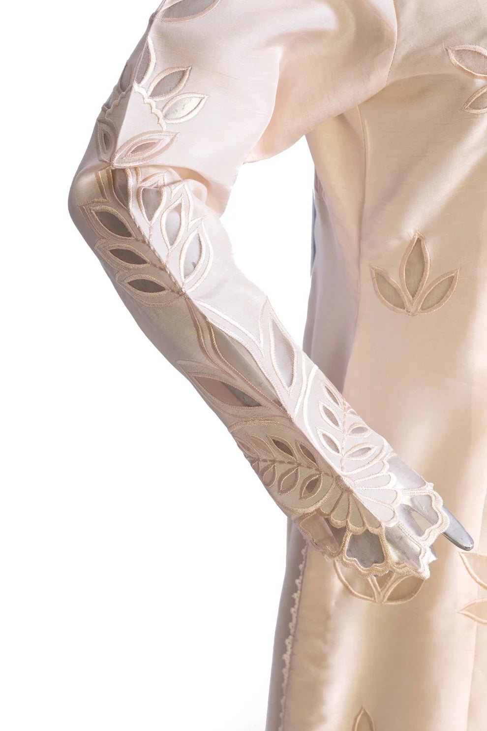 Mahjabeen – Festive Wear Pearl White Suit with Elegant Cutwork