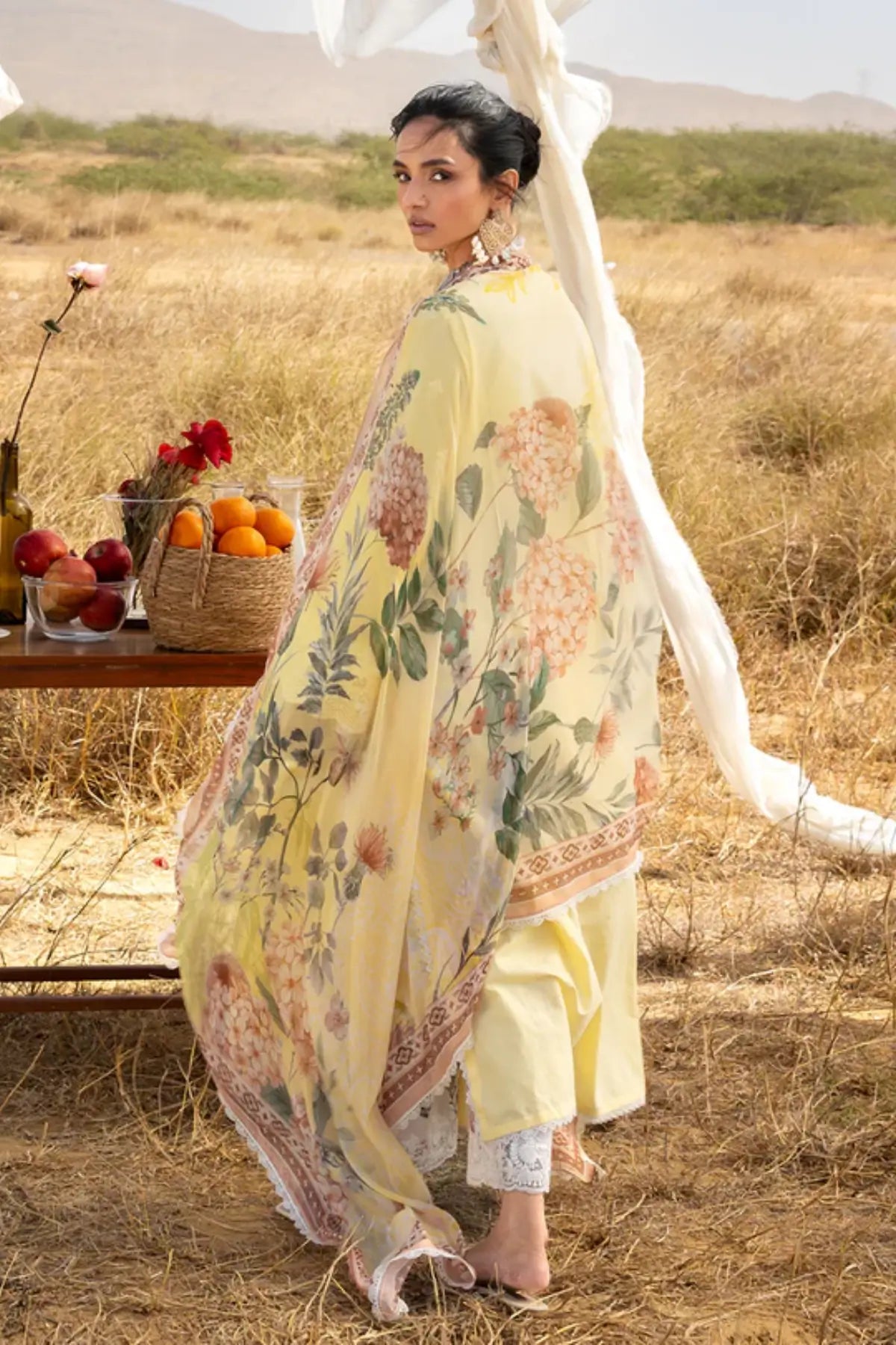 Butter yellow Zainab Chottani Mahyr chikankari stitched lawn 3PC