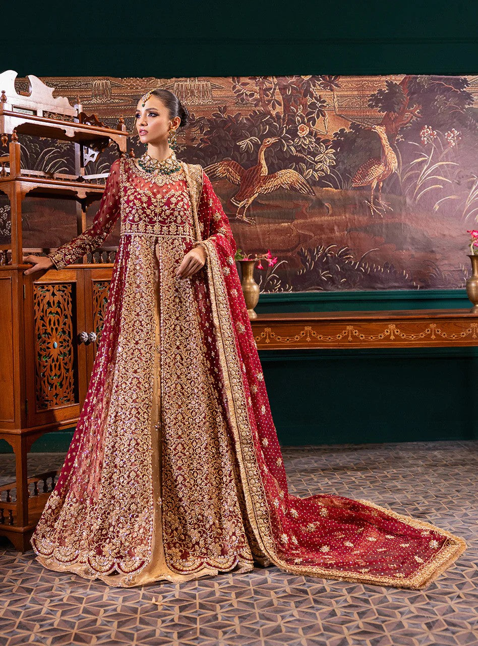 Majestic Allure - Maroon Bridal Lehenga