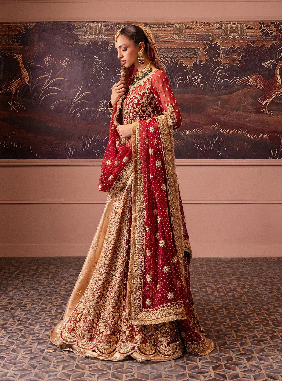 Majestic Allure - Maroon Bridal Lehenga