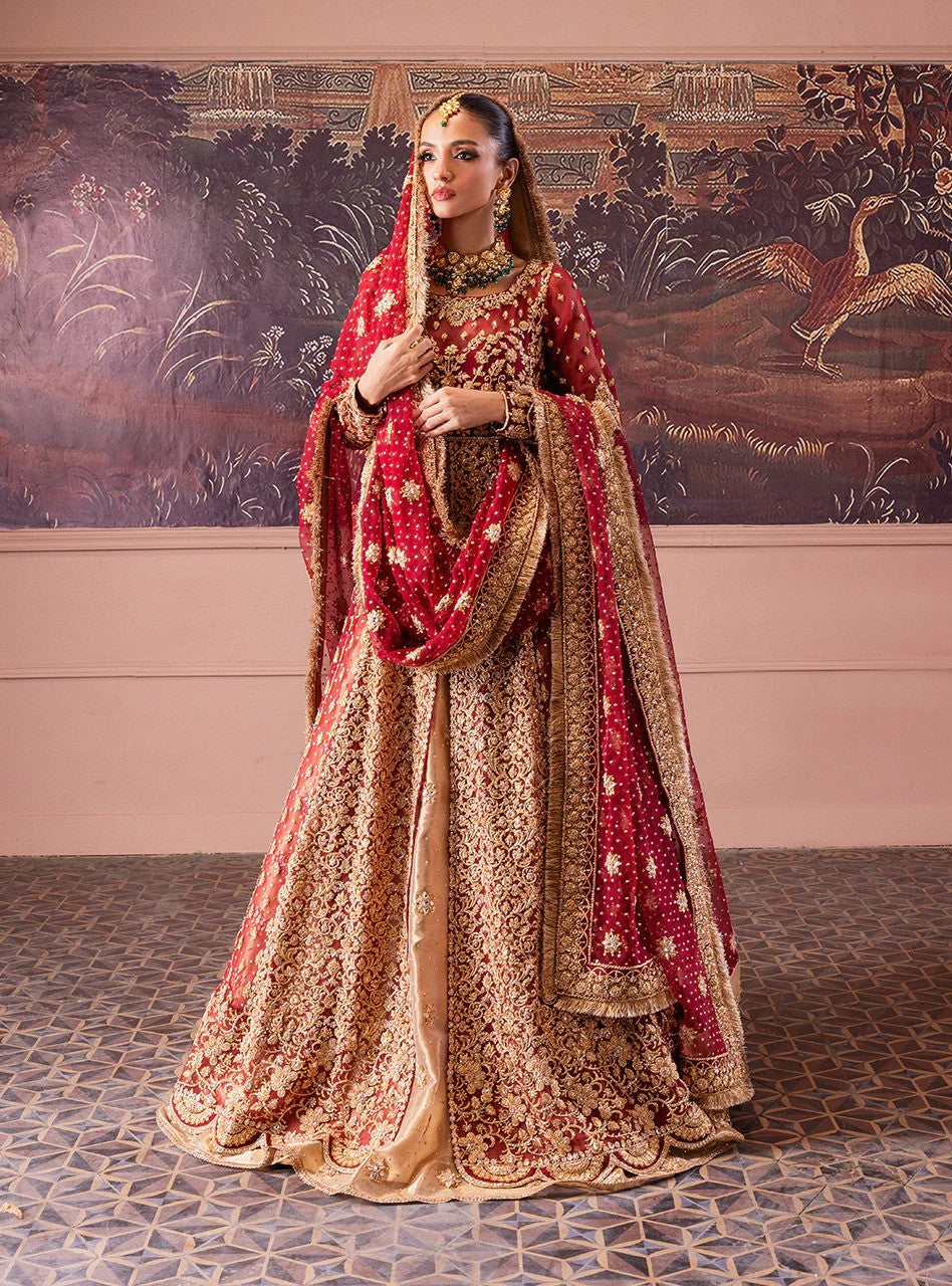 Majestic Allure - Maroon Bridal Lehenga