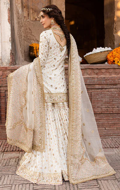 Malika Jaan-  Pakistani Bridal Korean Raw Silk Gharara Set