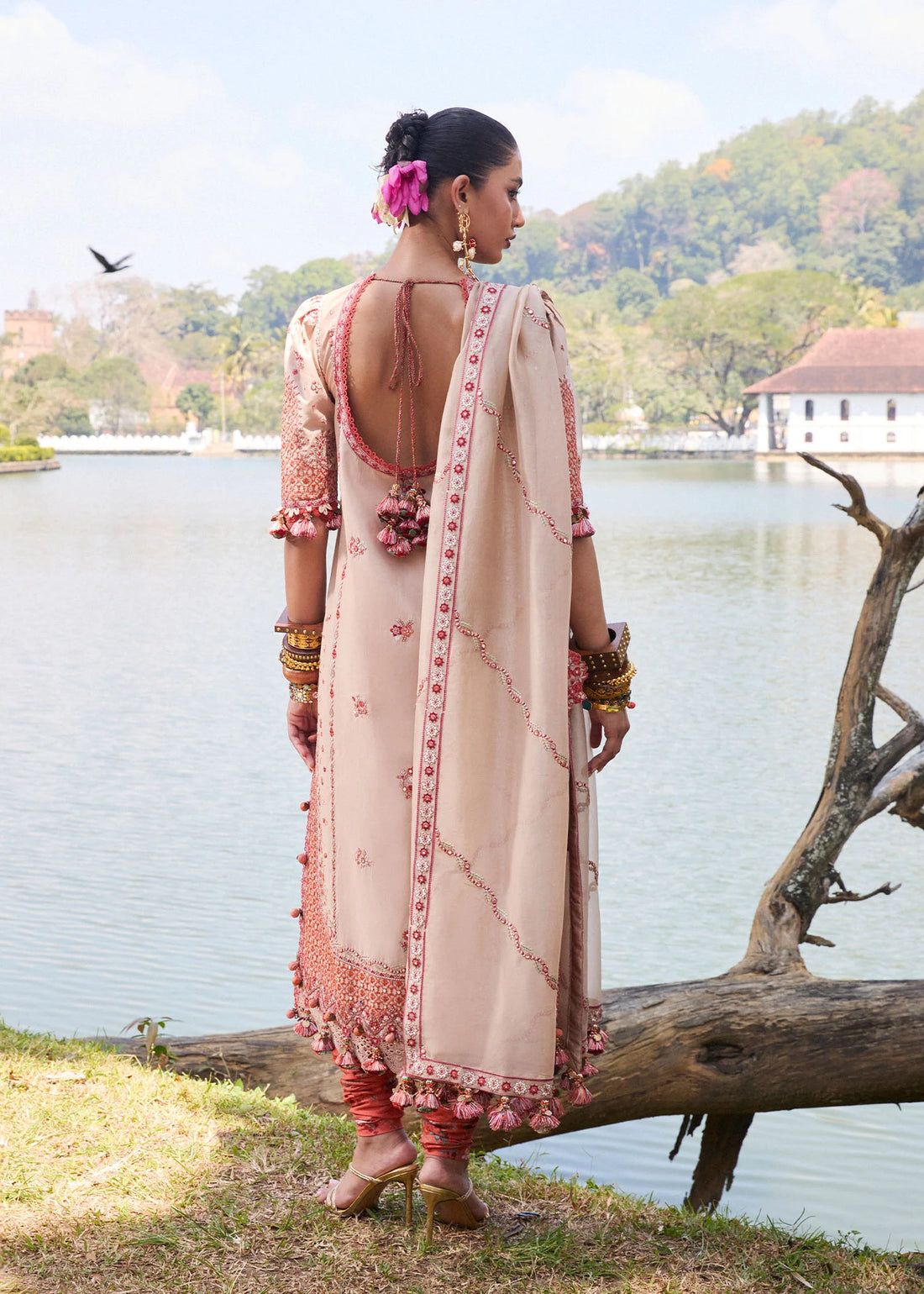 Mari- Beige Luxury Lawn Suit By- Hussain Rehar