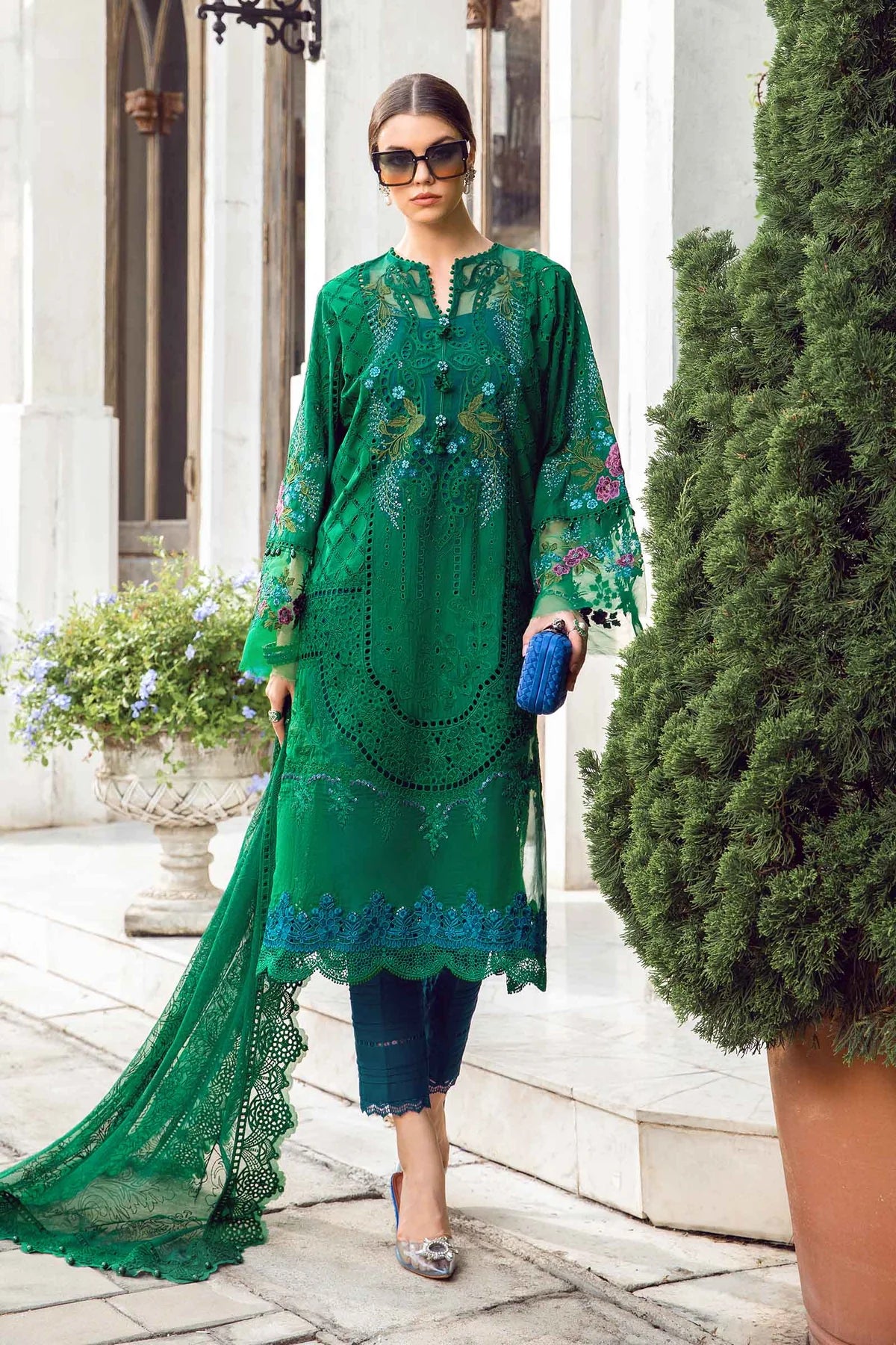 Maria B Stitched / Unstitched - Luxury Eid Pakistani Lawn 2024 - 02