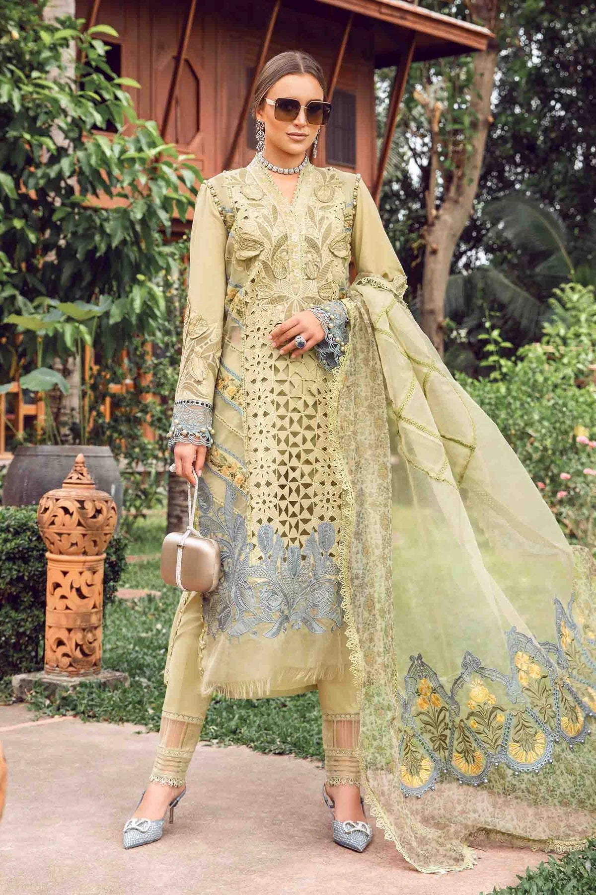 Maria B Stitched / Unstitched - Luxury Eid Pakistani Lawn 2024 - 10