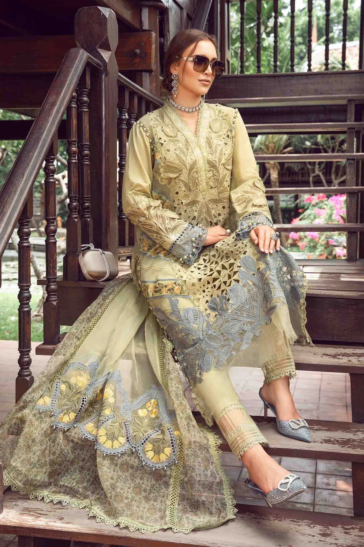 Maria B Stitched / Unstitched - Luxury Eid Pakistani Lawn 2024 - 10