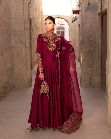 Masha - Designer Long Anarkali gown By Faiza Saqlain