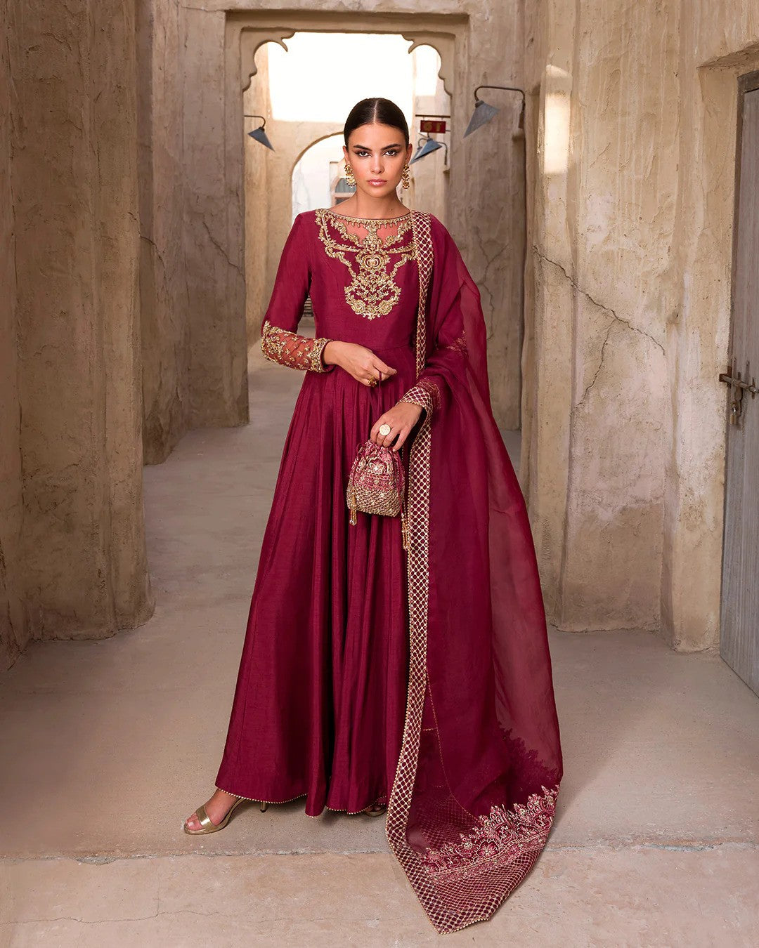 Masha - Designer Long Anarkali gown By Faiza Saqlain