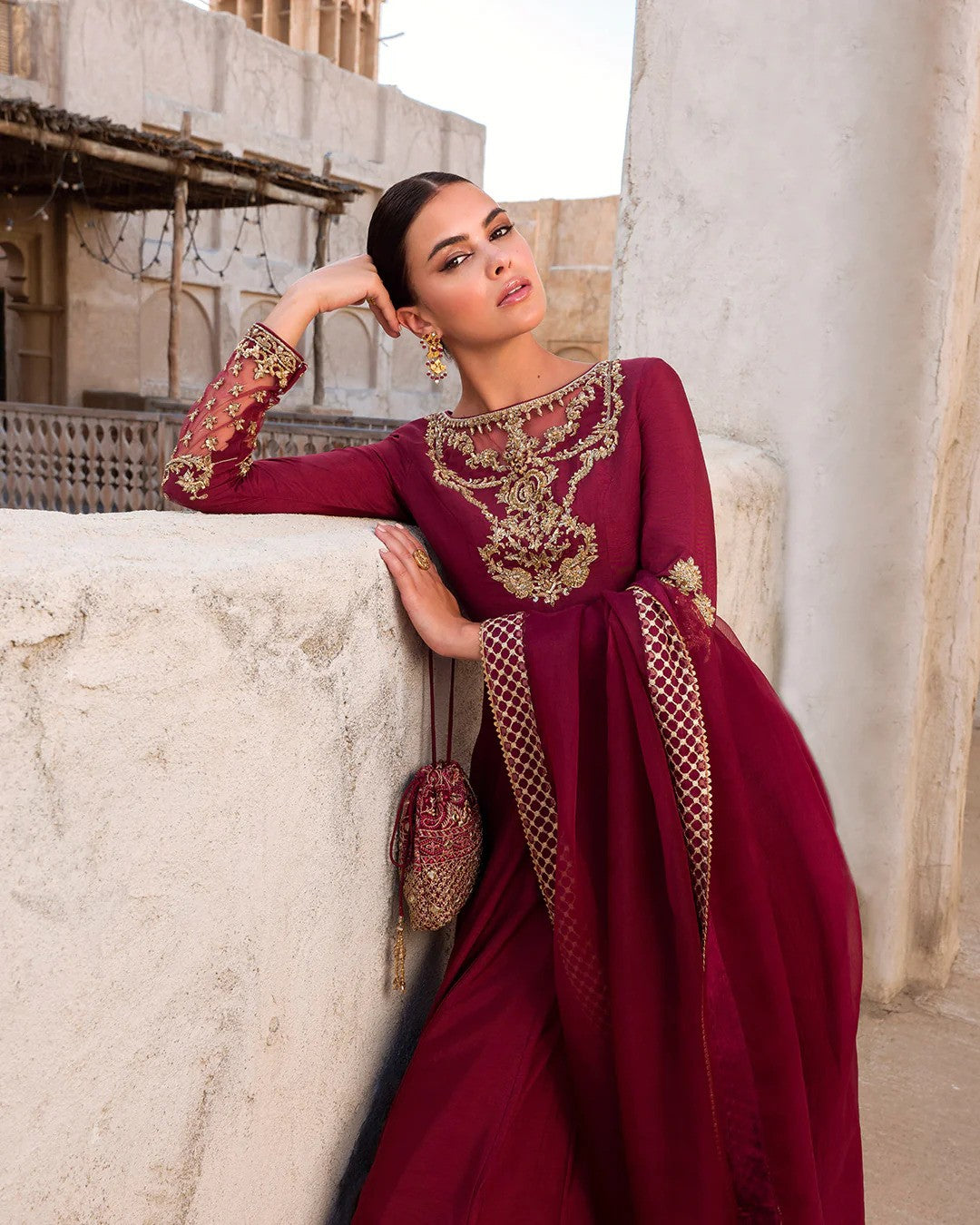 Masha - Designer Long Anarkali gown By Faiza Saqlain