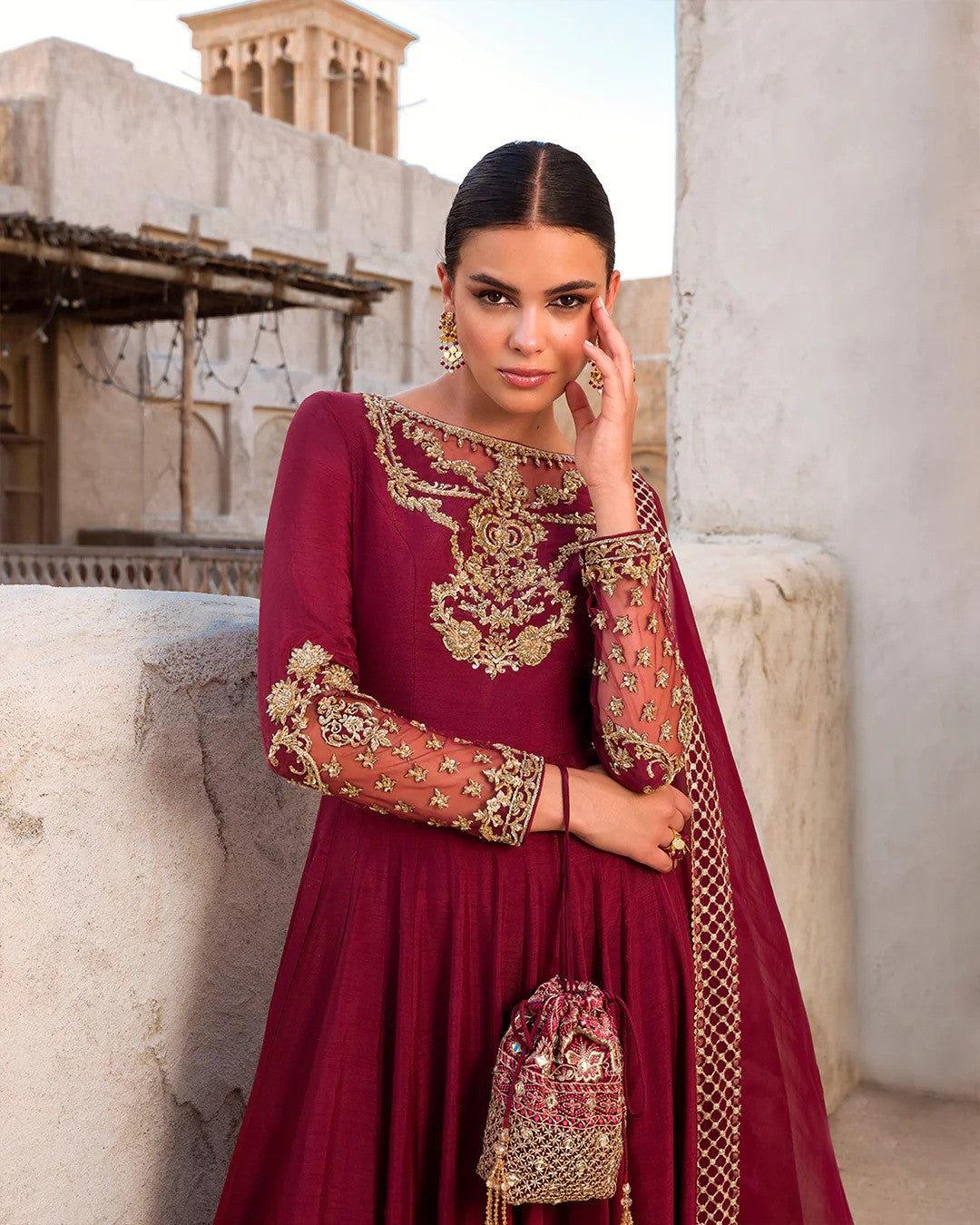 Masha - Designer Long Anarkali gown By Faiza Saqlain