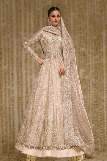 Maya- Traditional Chanderi Tissue Pishwas with hand embellishments for bridal wear By- Saad Bin Shahzad