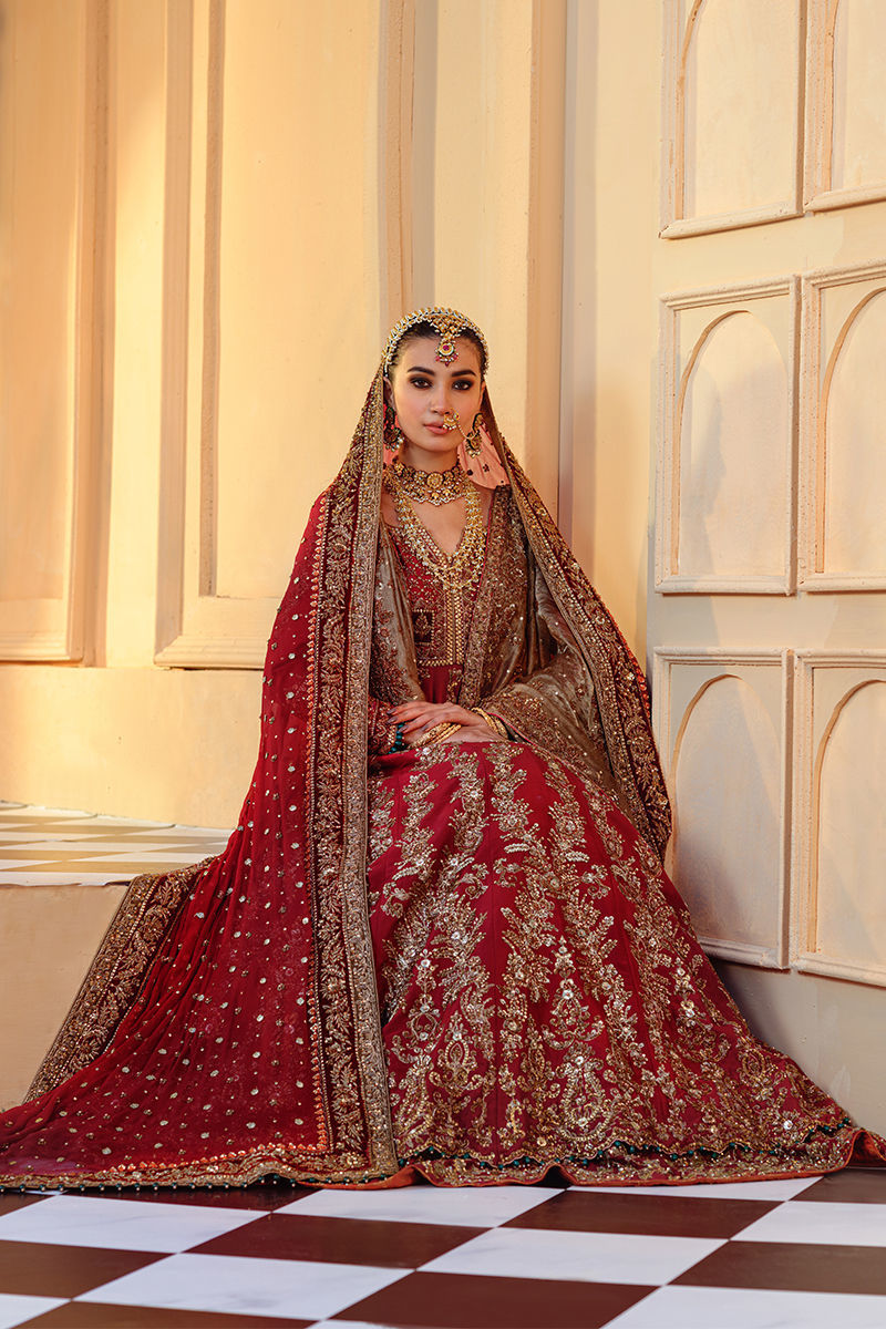 Mehru - A Traditional Pishwas in Raw Silk