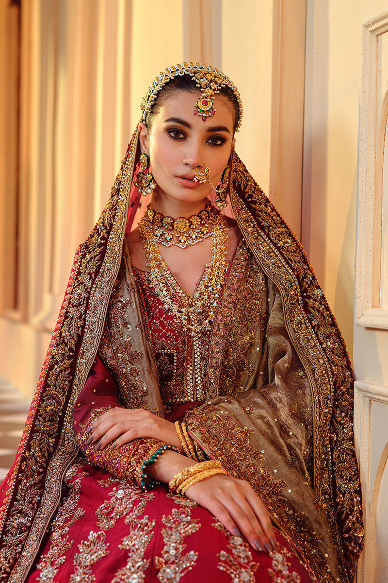 Mehru - A Traditional Pishwas in Raw Silk