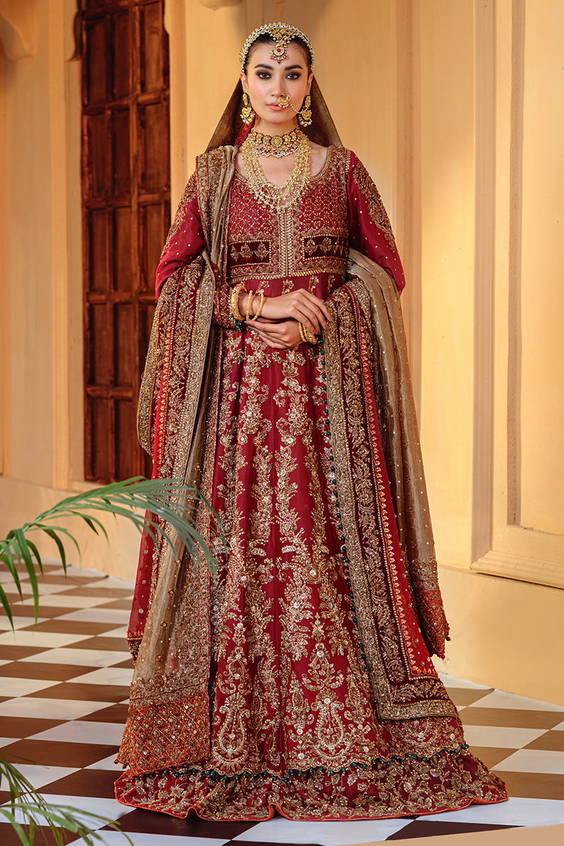 Mehru - A Traditional Pishwas in Raw Silk