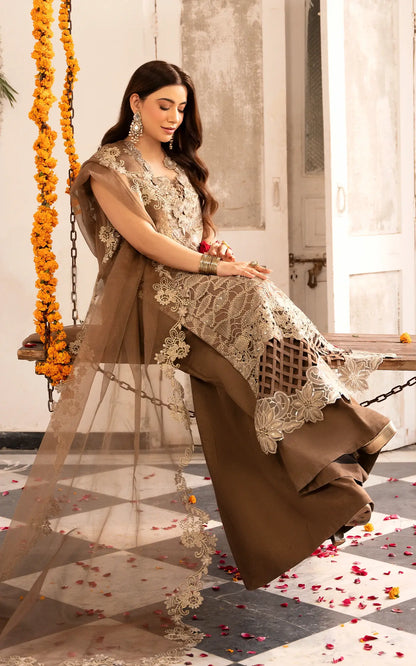 Mehrunisa-(SEF25-07)- Brown Sunehri Eid Edit'25  Ensemble