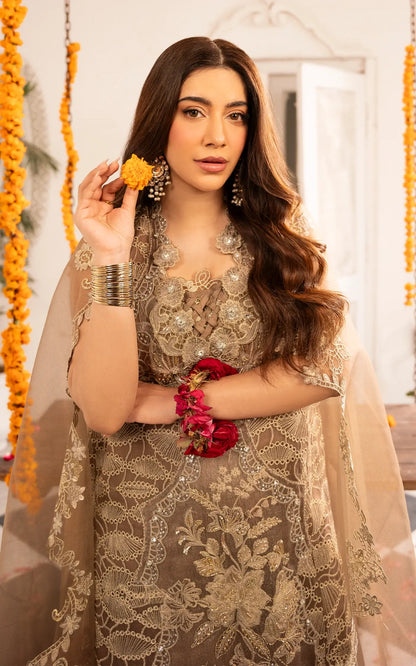 Mehrunisa-(SEF25-07)- Brown Sunehri Eid Edit'25  Ensemble