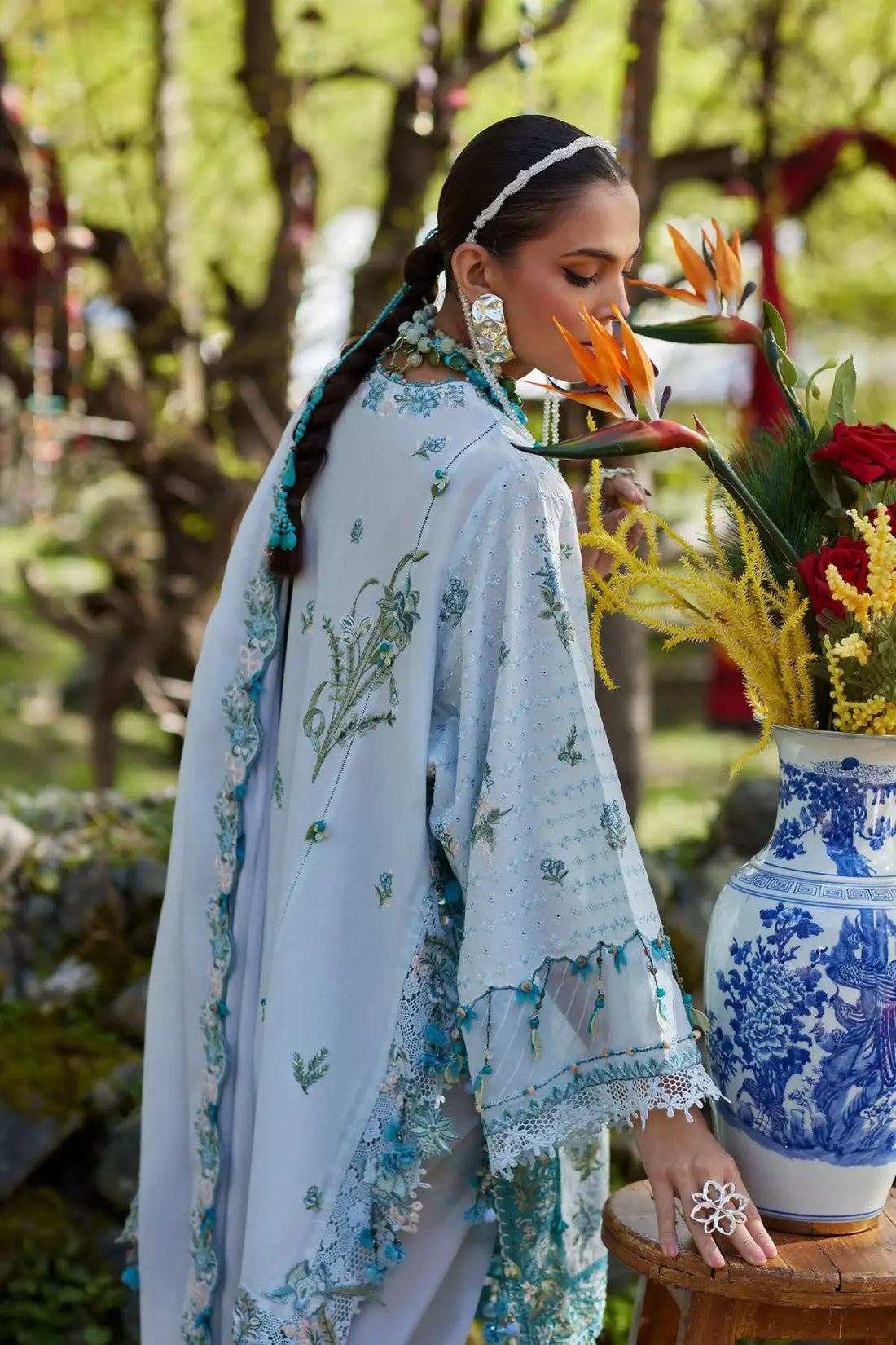 Mehrvaan EL26-10 B powder blue Élan Lawn'26 stitched suit with voile dupatta