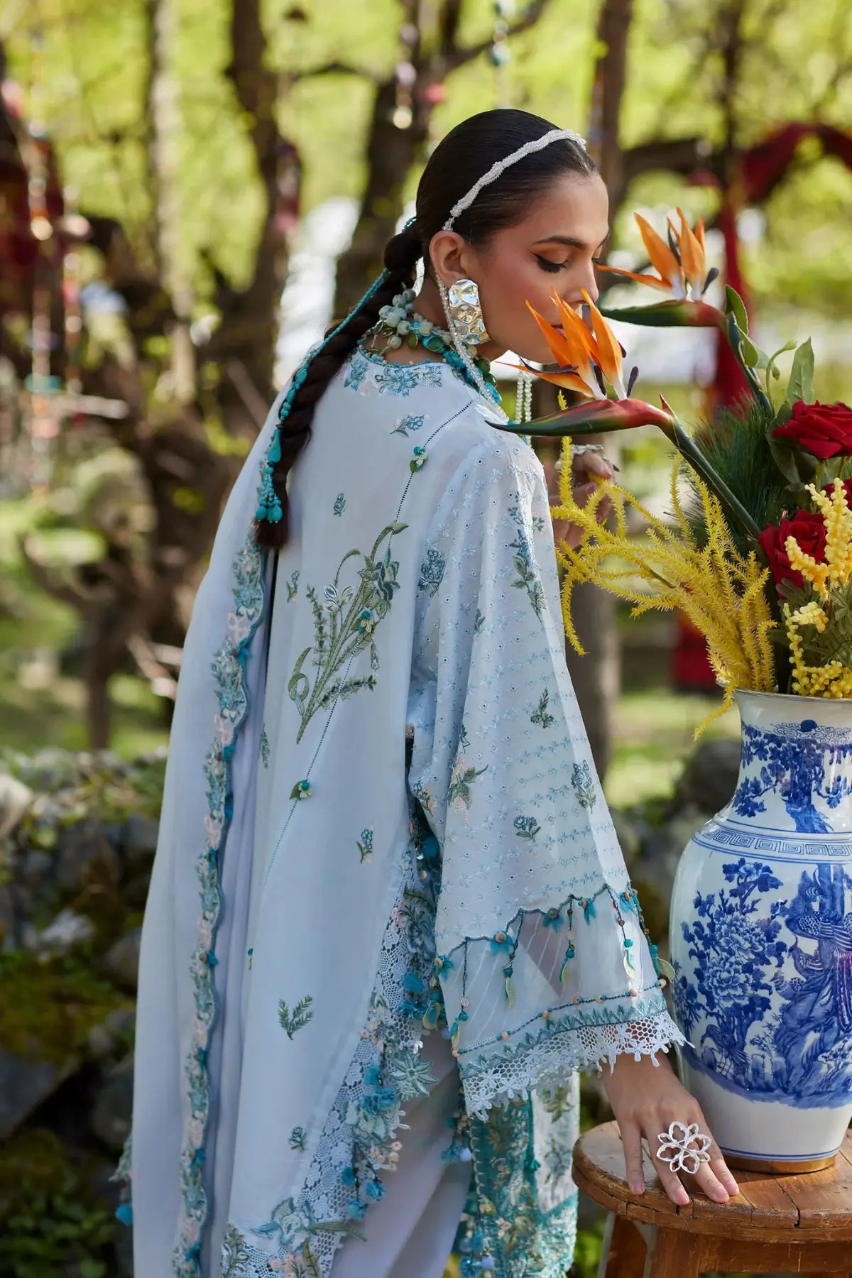 Mehrvaan EL26-10 B powder blue Élan Lawn'26 stitched suit with voile dupatta