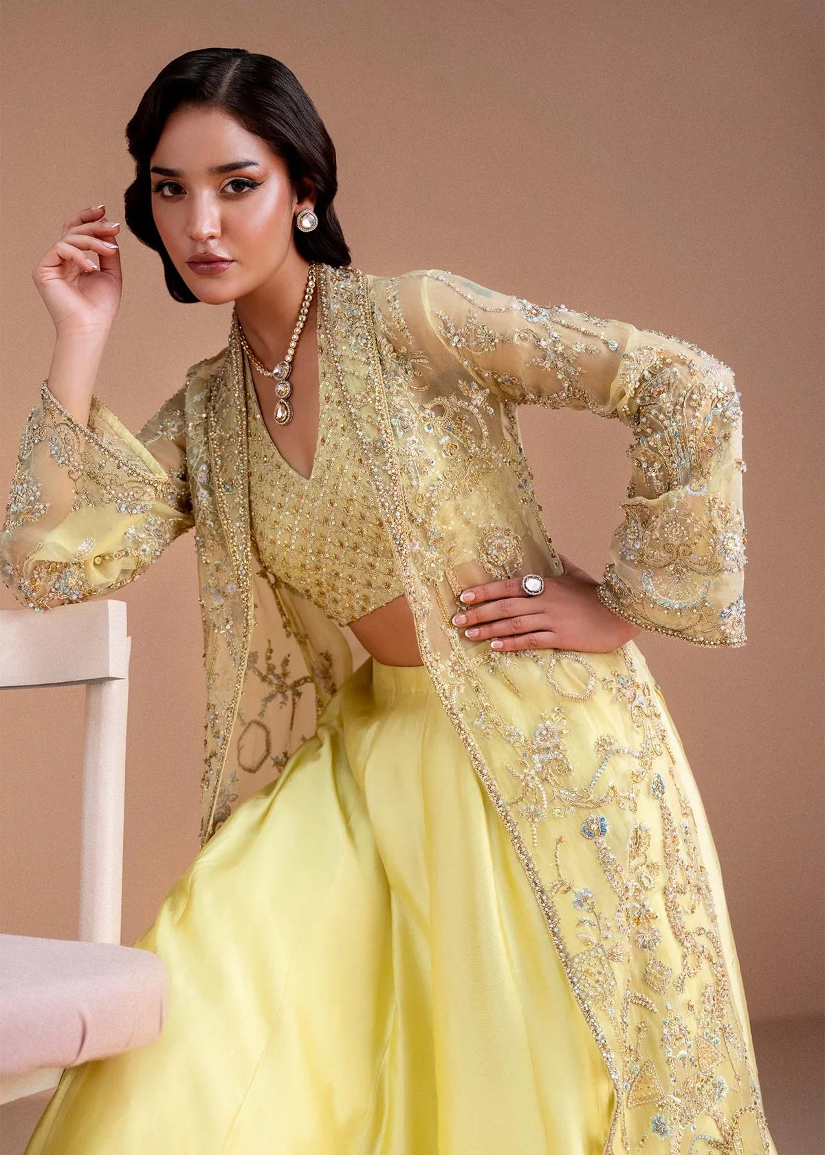 Meira by Kanwal Malik Pakistani festive outfit with ruffled silk lehenga