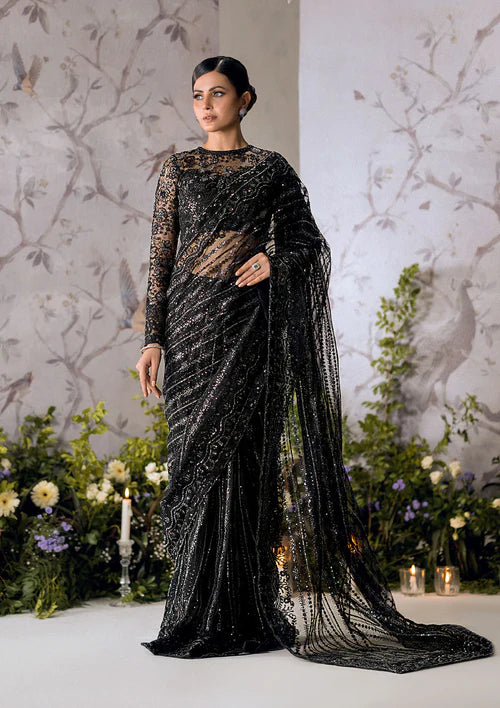 Mesmerizing Black - Beautiful Designer Saree By AIK