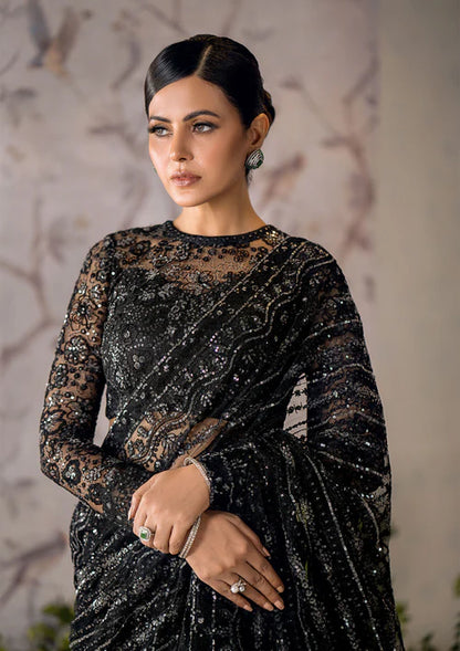 Mesmerizing Black - Beautiful Designer Saree By AIK