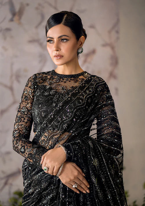 Mesmerizing Black - Beautiful Designer Saree By AIK