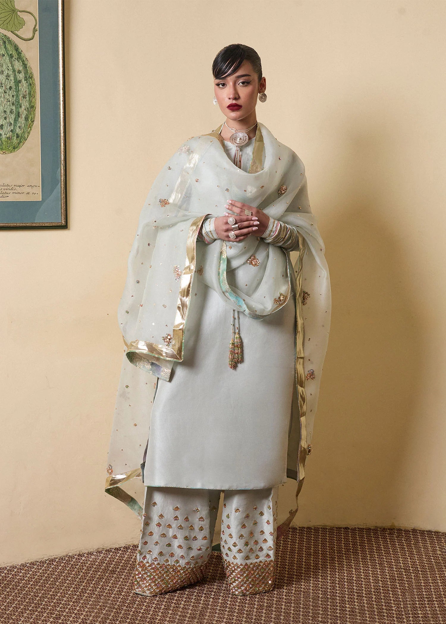Miage- Pakistani Shalwar Kameez Ensemble For Eid Events By- Hussain Rehar