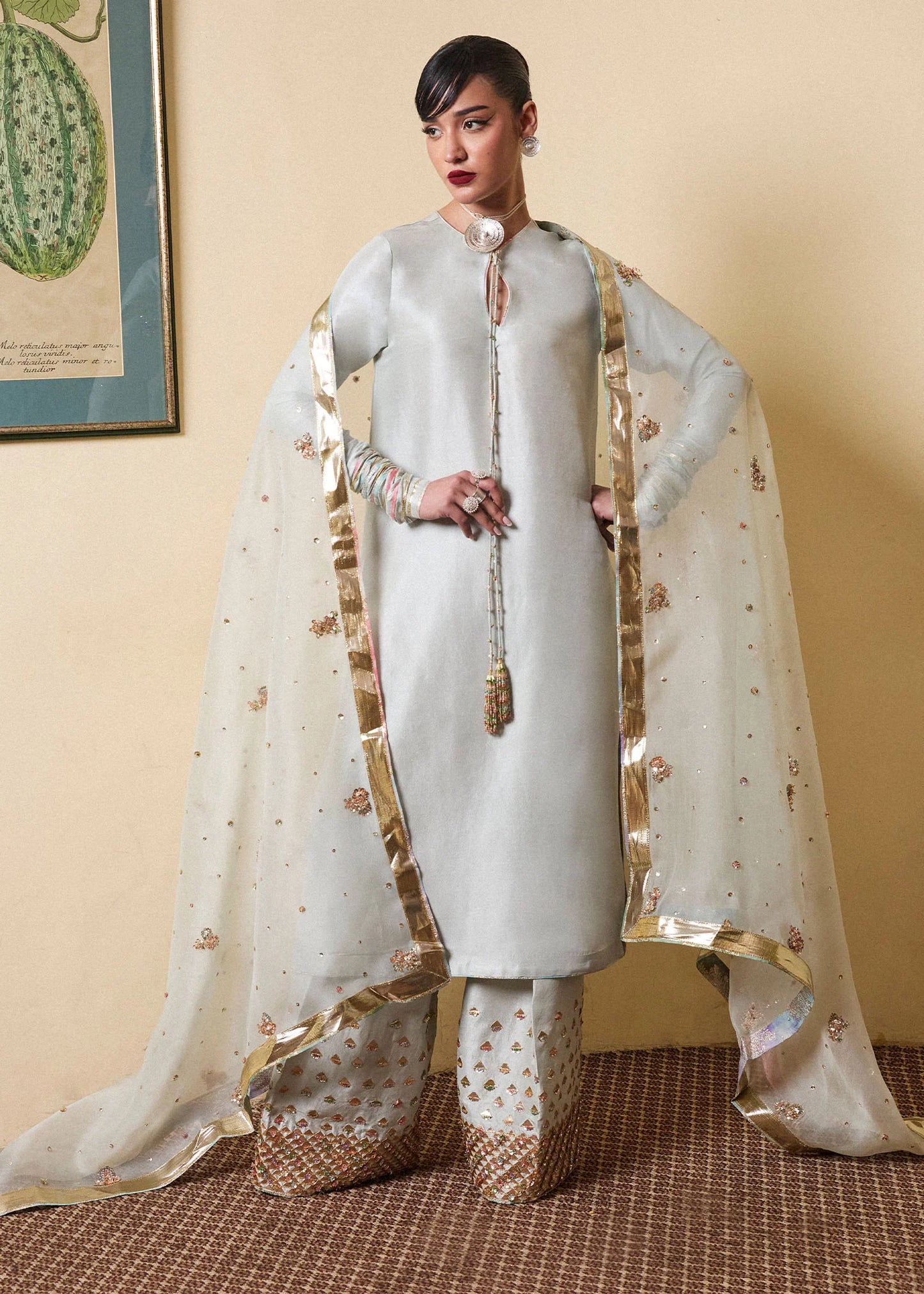 Miage- Pakistani Shalwar Kameez Ensemble For Eid Events By- Hussain Rehar