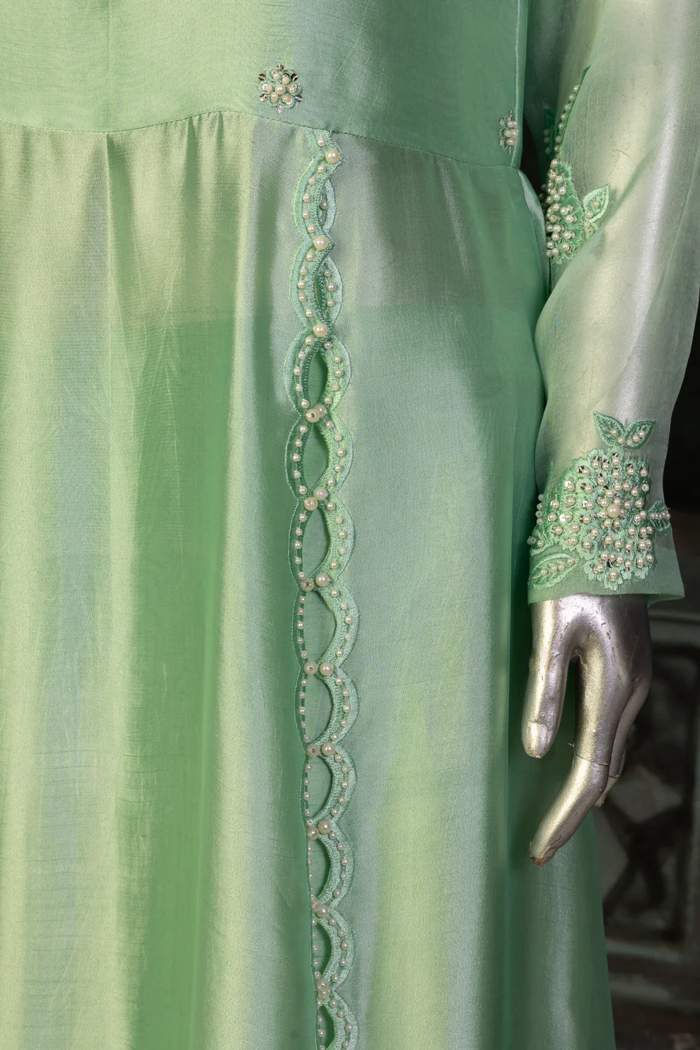 Mint Green- Trendy Pastel Anarkali Outfit for Festive Wear
