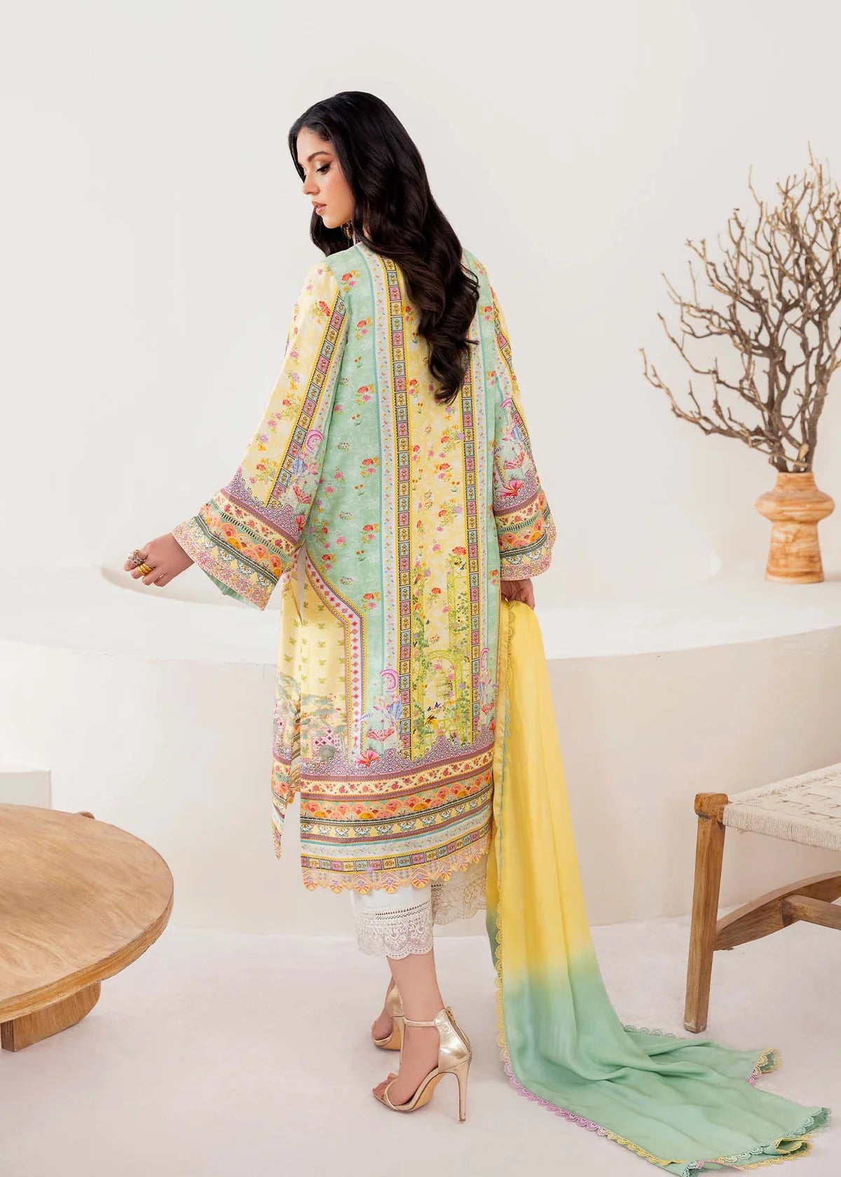 Mira-Semi-formal pastel silk ensemble for weddings or Eid by-Kanwal Malik