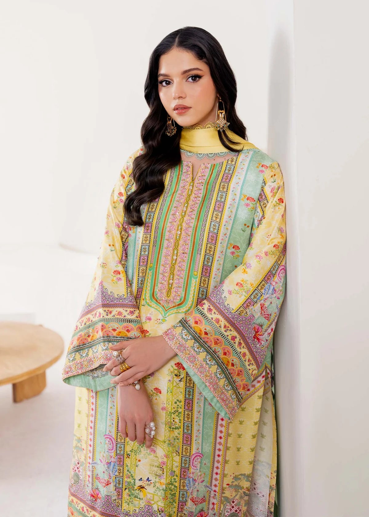 Mira-Semi-formal pastel silk ensemble for weddings or Eid by-Kanwal Malik