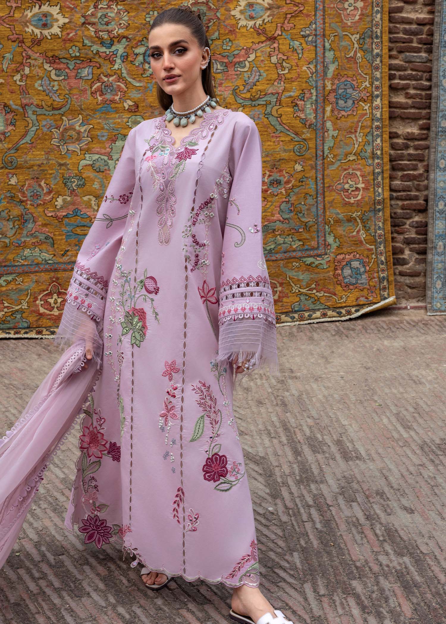 Mirror Garden-D3B-Iris Embroidered Pakistani Dress with Mirror Work by Crimson
