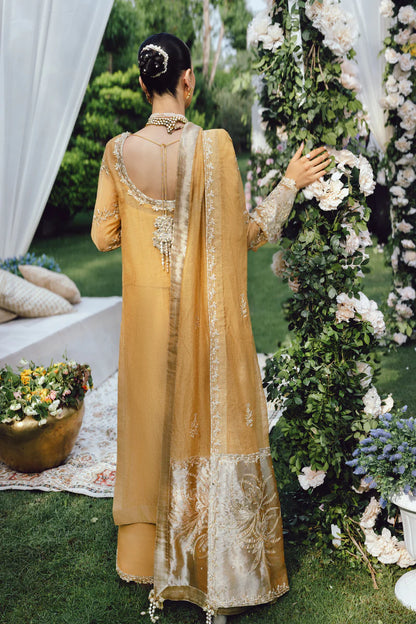 Rang Rasiya Misha Mustard Cotton Net Stitched Formal Suit Pakistanimoda
