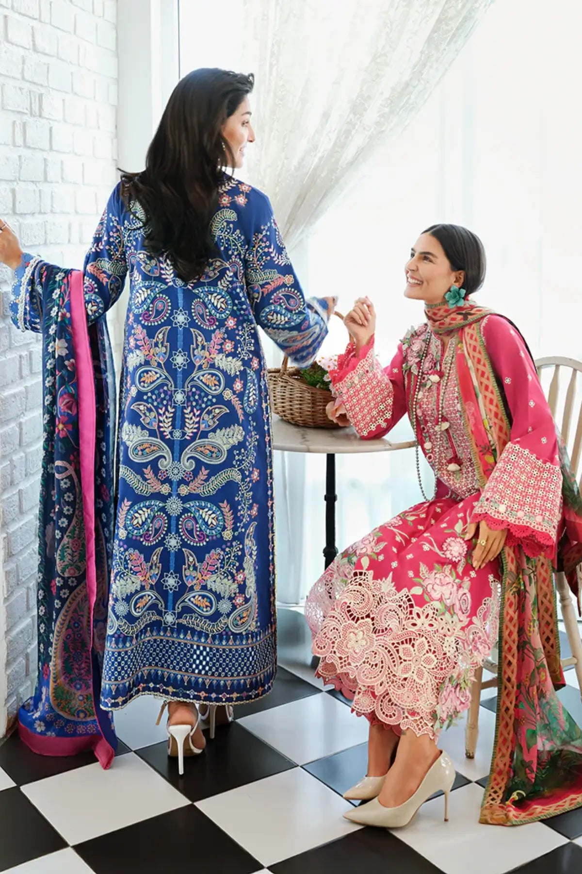 Navy blue Moonlit Dreams by Mushq Pakistani designer 3PC lawn suit for events