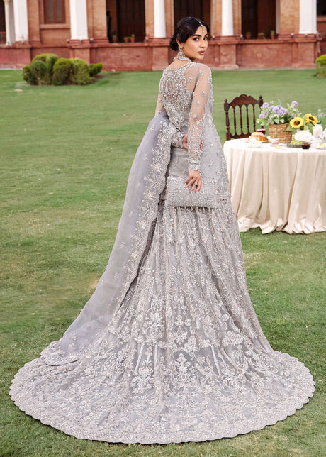 Moonlit Grace - Grey Bridal Lehenga