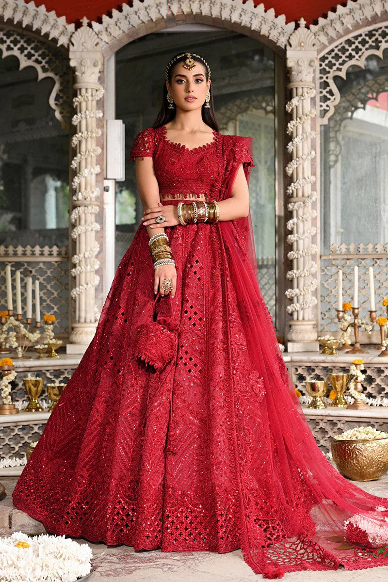 Muskaan - Red Embroidered Dress Pakistani By Qalamkar