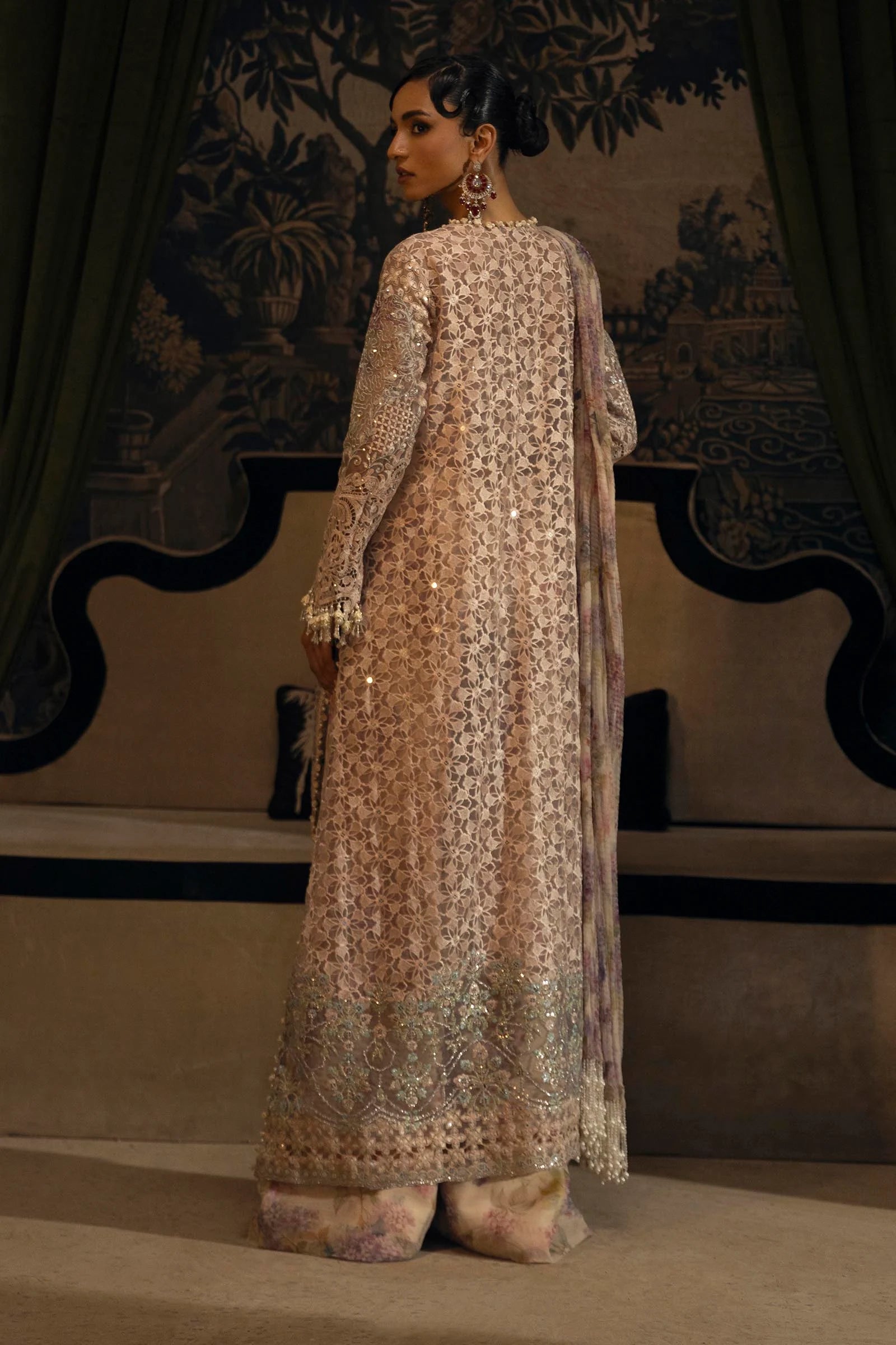 N251-004-3DJ- Classic Lilac Organza Outfit For Wedding Events By- Sana Safinaz