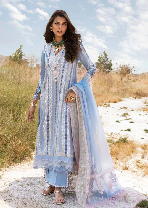 NADINE-A- Periwinkle Lawn '25 Ensemble By- Saira Shakira
