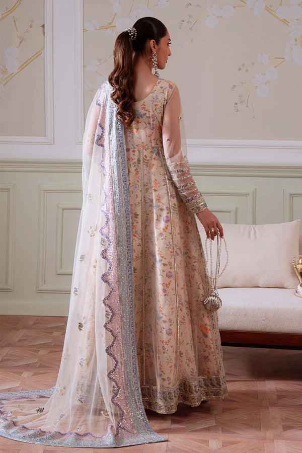 NEL-80 – Shop Nureh Elanora Peach Beige Net Anarkali Gown Dress Online | Pakistanimoda
