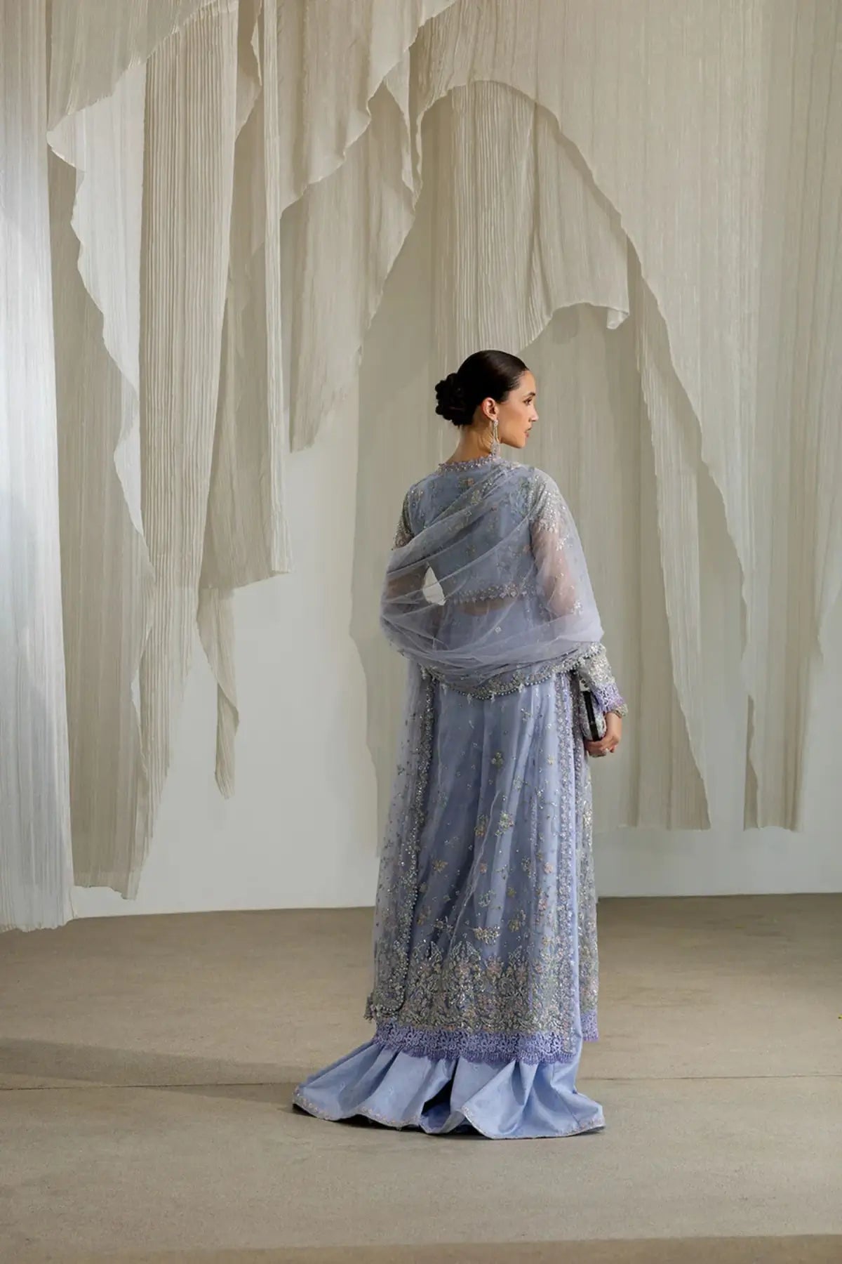 Sobia Nazir NR26-02 powder blue embroidered organza stitched formal suit from NUR Festive 26