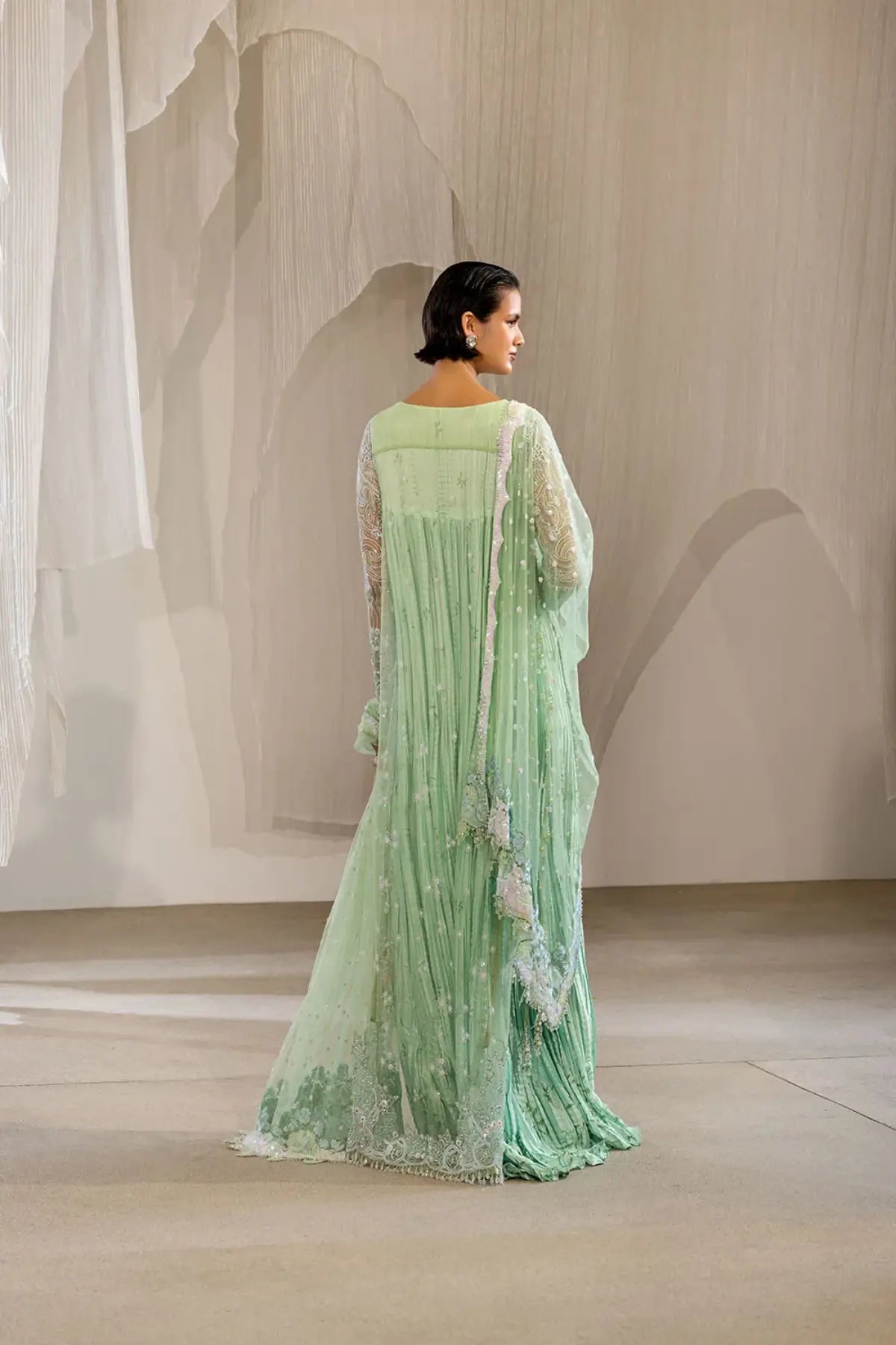 Sobia Nazir NR26-03 mint green embroidered net festive stitched suit from NUR Festive 26