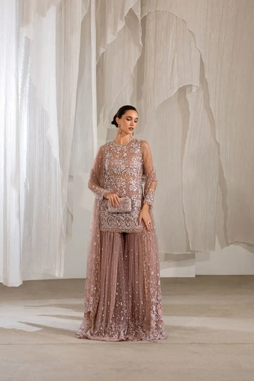 Sobia Nazir NR26-04 mauve hand embellished net wedding stitched suit from NUR Festive 26