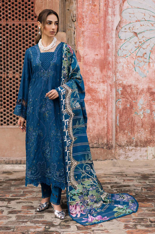 Shop Nureh Maya Blue Luxury Linen Suit Online – NW-102 Pakistanimoda