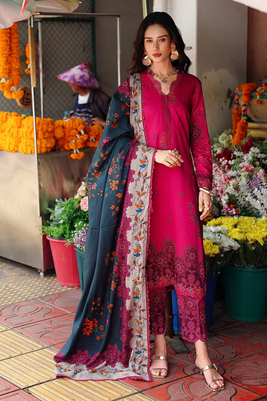 Charizma ANW6-06 Pink Linen 3PC Embroidered Stitched Suit Pakistanimoda