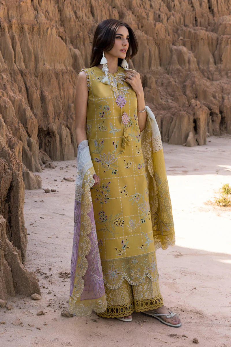Nadia- Yellow Premium Lawn Eid Edit' 25 Ensemble By- Rang Rasiya