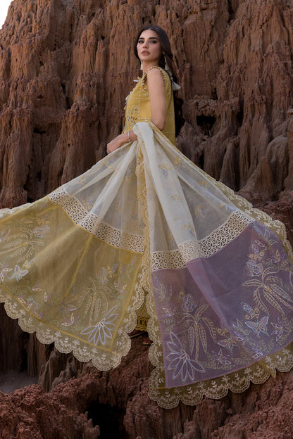 Nadia- Yellow Premium Lawn Eid Edit' 25 Ensemble By- Rang Rasiya