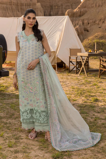 Nadine- Light Green Premium Lawn Eid Edit' 25 Ensemble By- Rang Rasiya