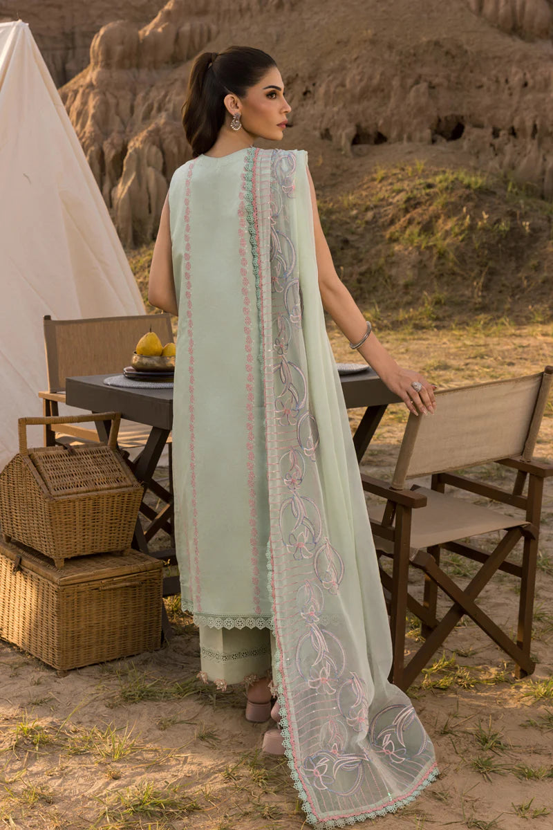 Nadine- Light Green Premium Lawn Eid Edit' 25 Ensemble By- Rang Rasiya